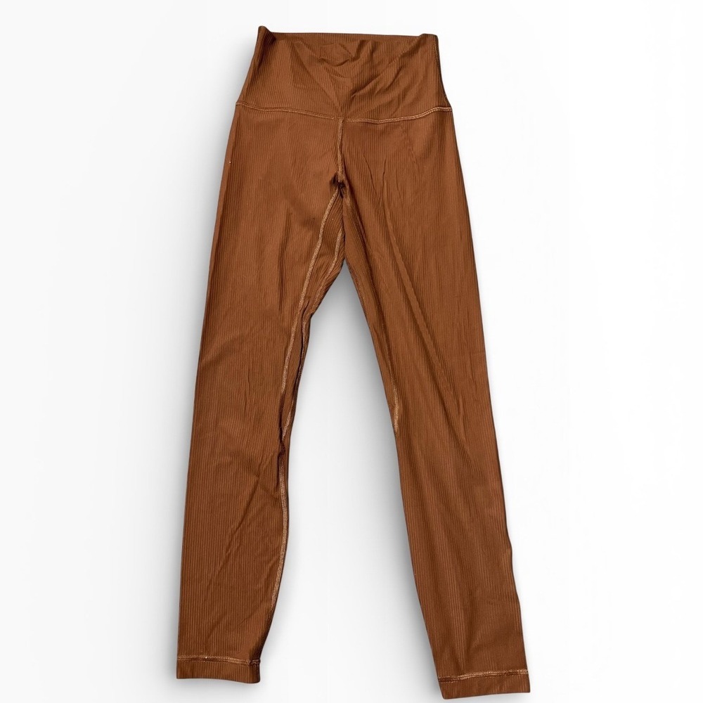 Lululemon Align High-Rise Ribbed Pant 25 Roasted Brown Size‎ 2 W5EQHS Yoga Gym